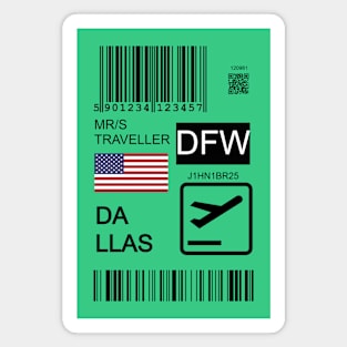 Dallas USA travel ticket Magnet